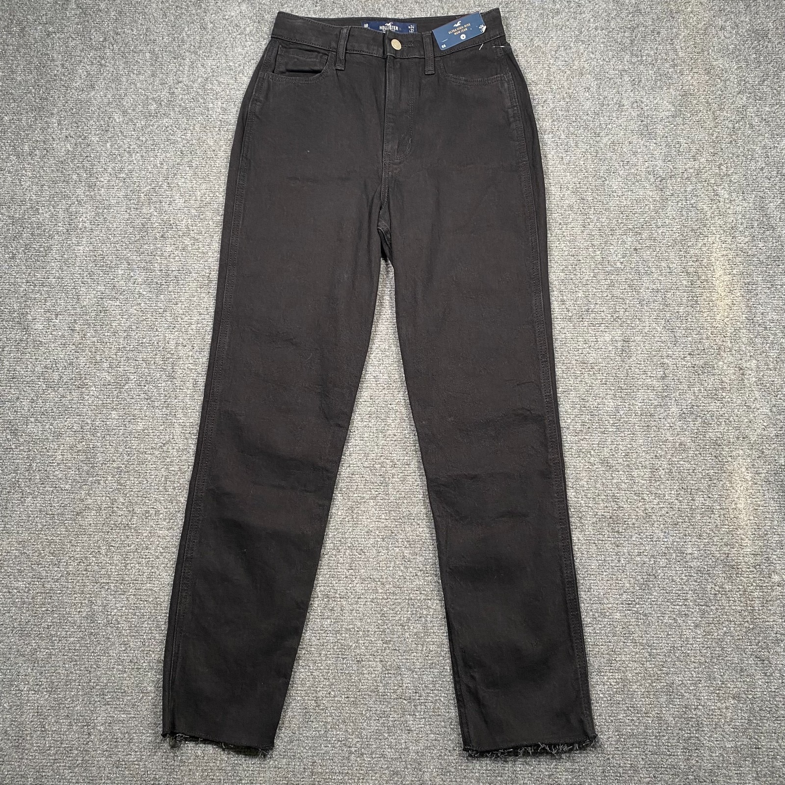 Hollister Ultra High Rise Mom Jeans Vintage Stretch Womens 24 X 27 Black